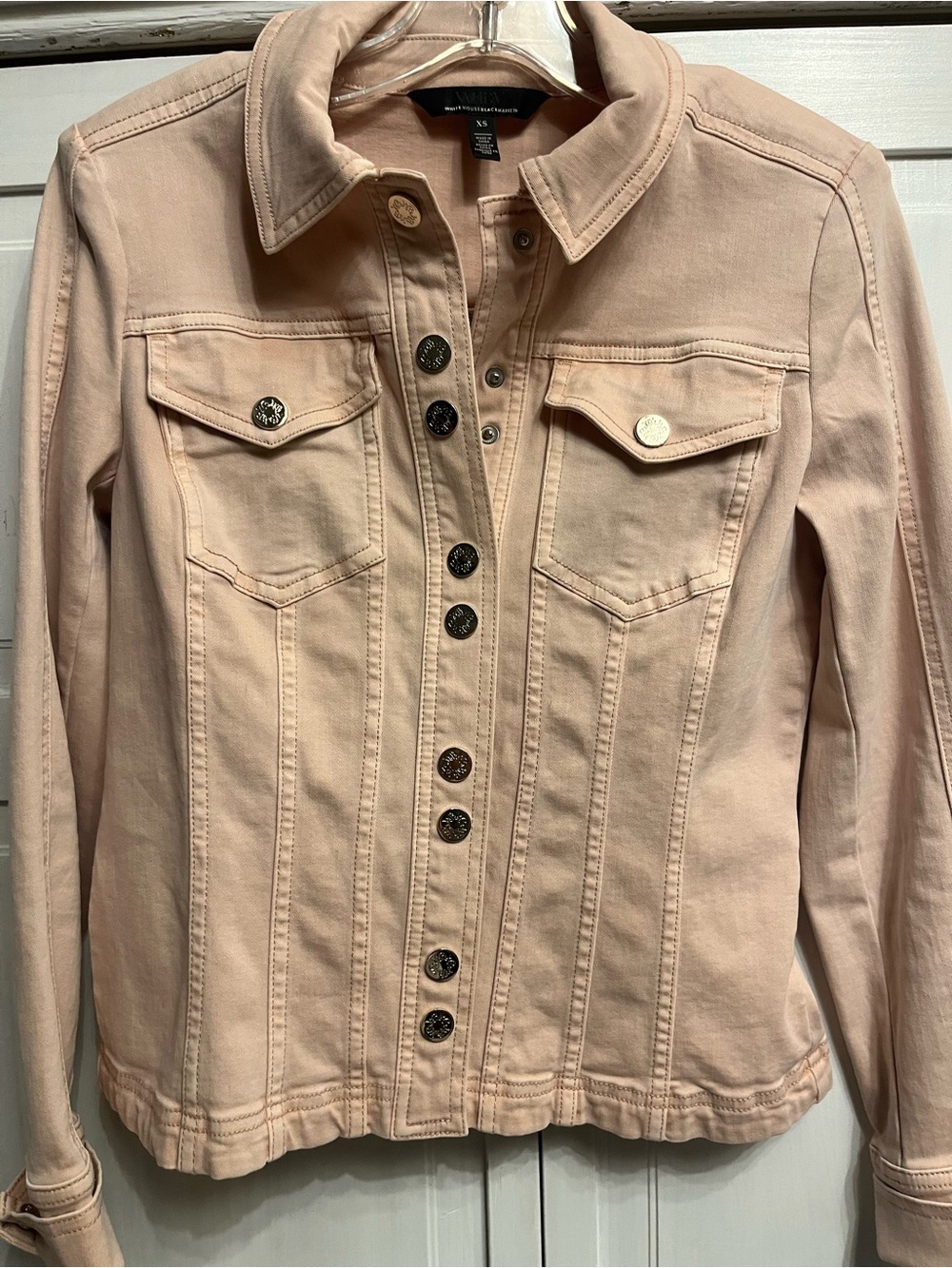 White House Black Market Women's Blush Button-Front Jacket